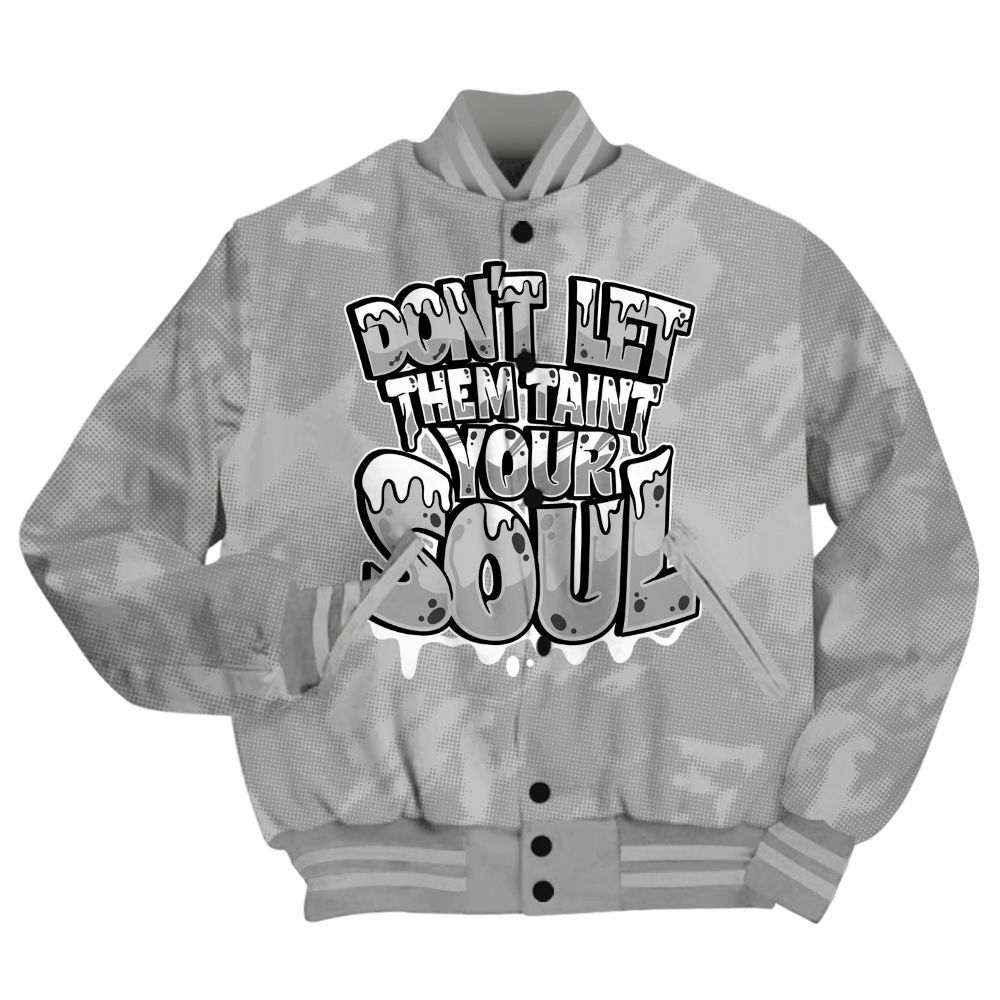 Varsity Jacket To Match Black Wolf Grey 12s Shirt - Never Taint Your Soul Shirt Unisex Oufit