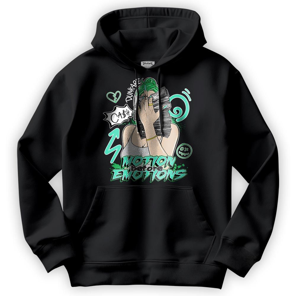 Sweatshirt To Match Black Green Glow 3s Hoodie - Motions Before Emotions Unique Hoodie Unisex
