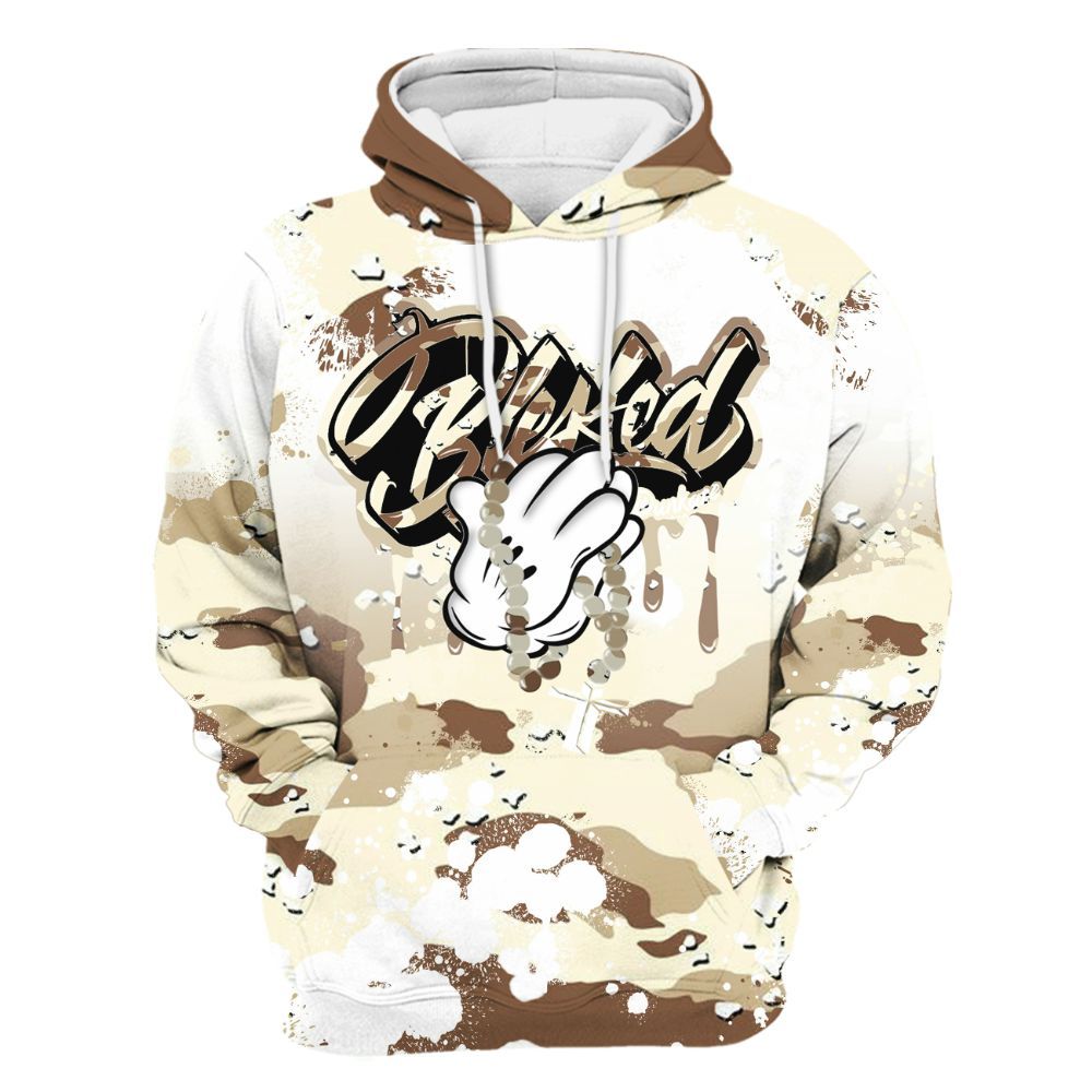 Hoodie To Match Desert Camo 3s - God Blessed Dripping All Over Print