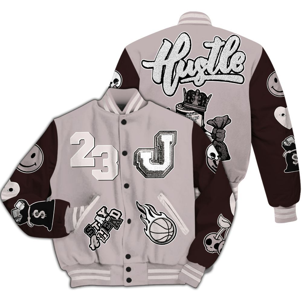 Varsity Jacket To Match AMM Air Smokey Mauve 6s - Hustles Money Number 23 All Over Print