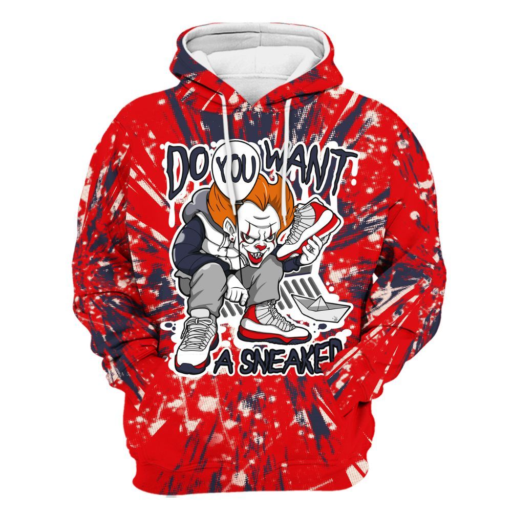 Hoodie To Match Low OG Howard University 1s - Clown Scary Sneakers Graphic Halloween All Over Print