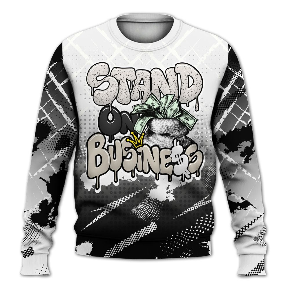Sweatshirt To Match Retro Reverse Metallic 5s - Halftone Stand Business Dripping All Over Print