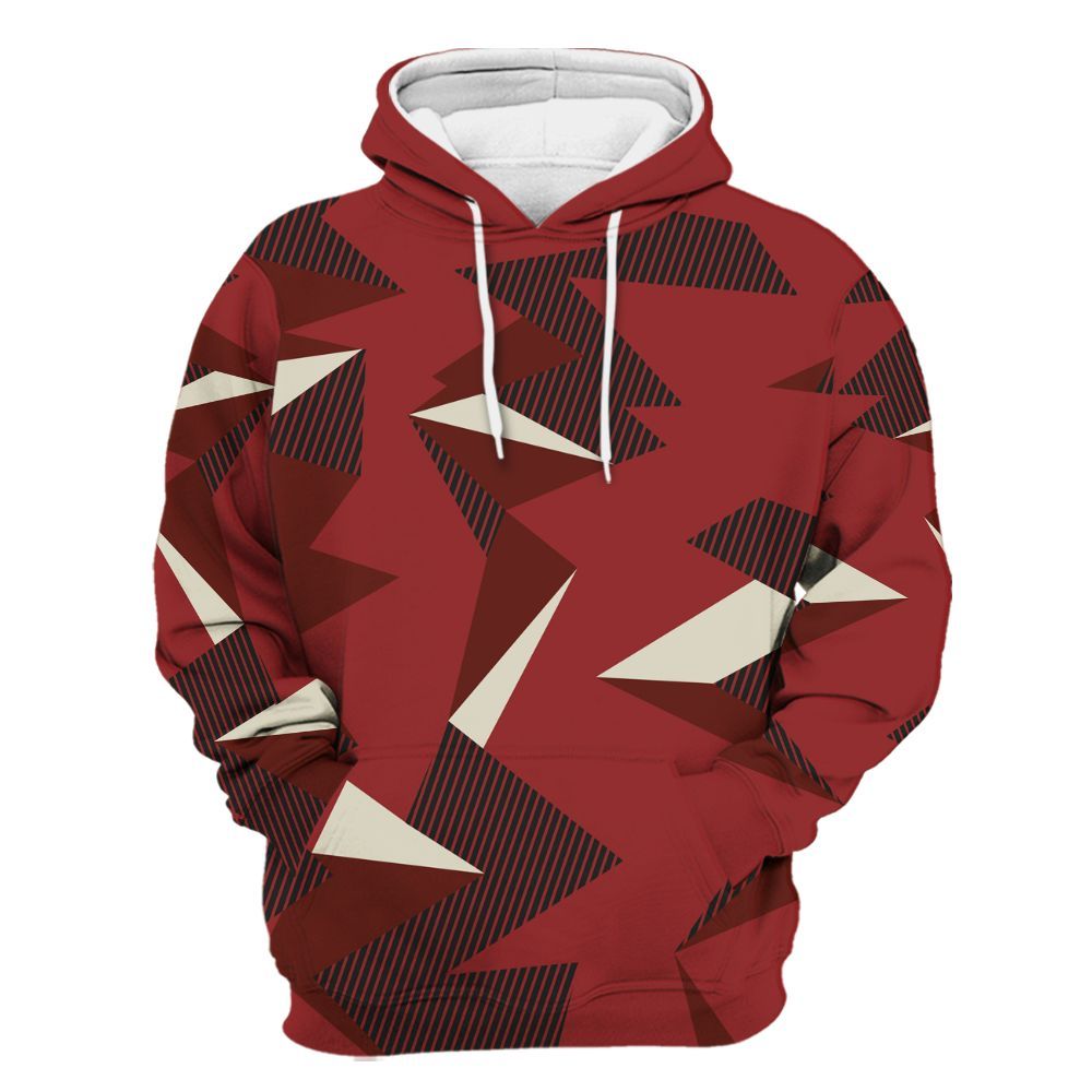 Hoodie To Match High 85 Bred 1s - Geometric Camouflage Pattern All Over Print