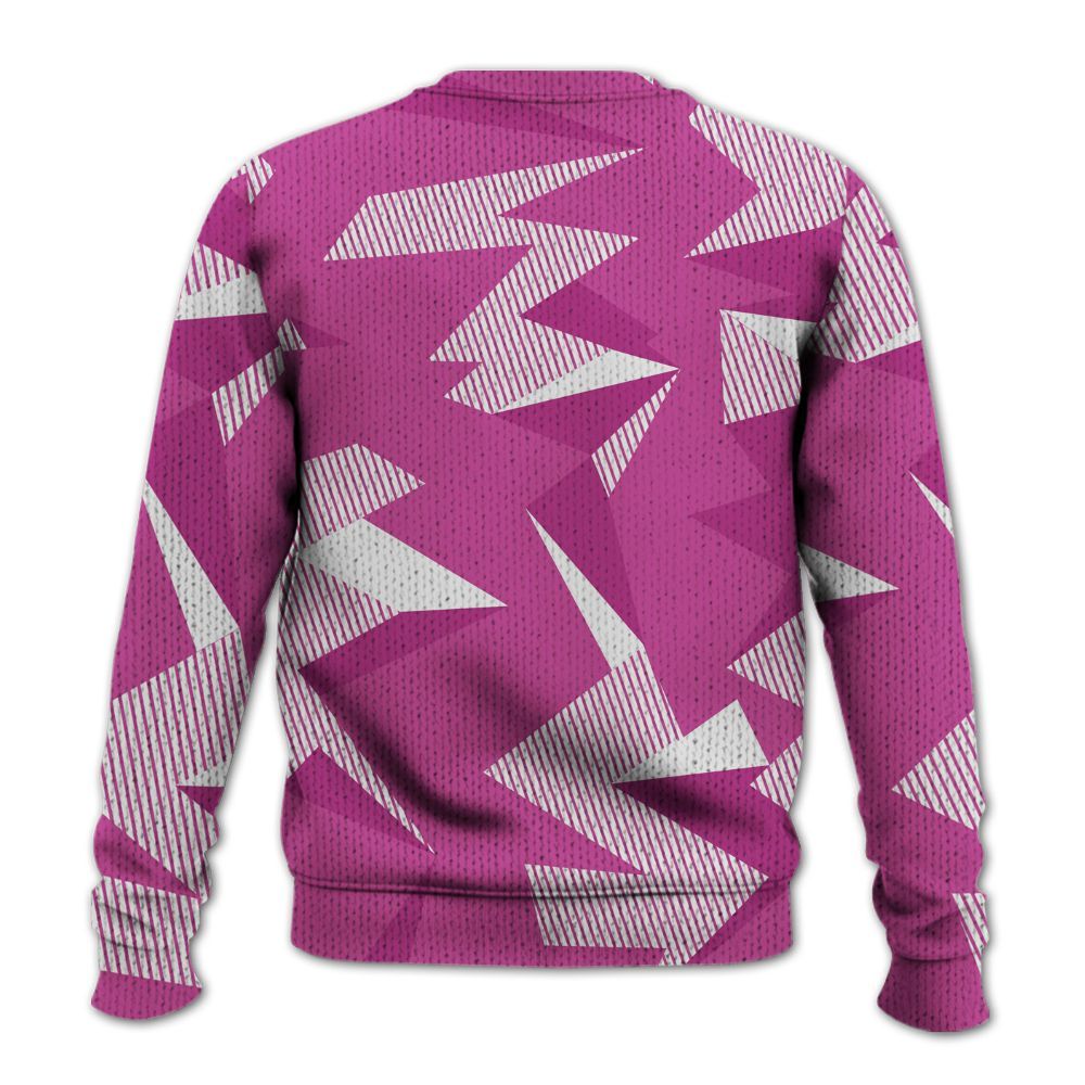 Knitted Sweater To Match Dunk Low Active Fuchsia - Geometric Camouflage Pattern