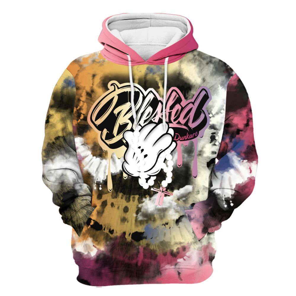 Hoodie To Match Air Griffey Max Los Angeles 1s - God Blessed Tie Dye All Over Print