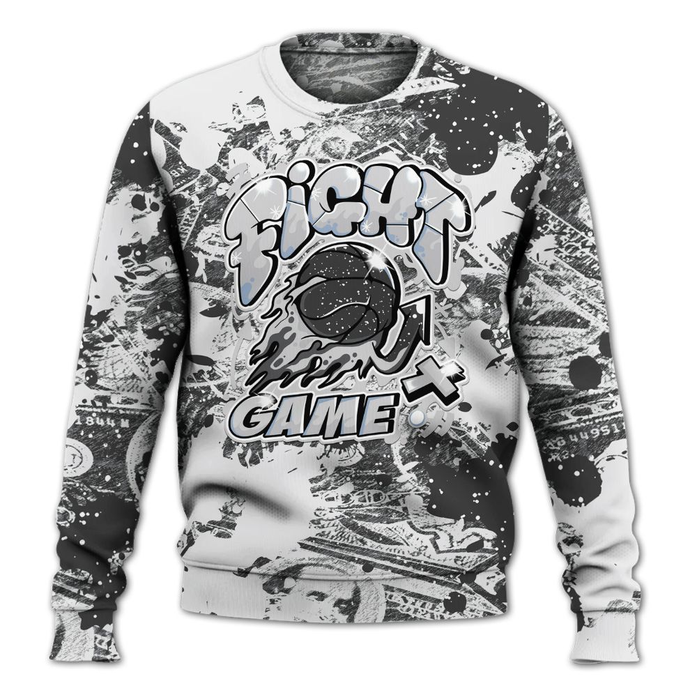 Sweatshirt To Match Reverse Black White 6s - Fighter Games Graphic Street Art All Over Print
