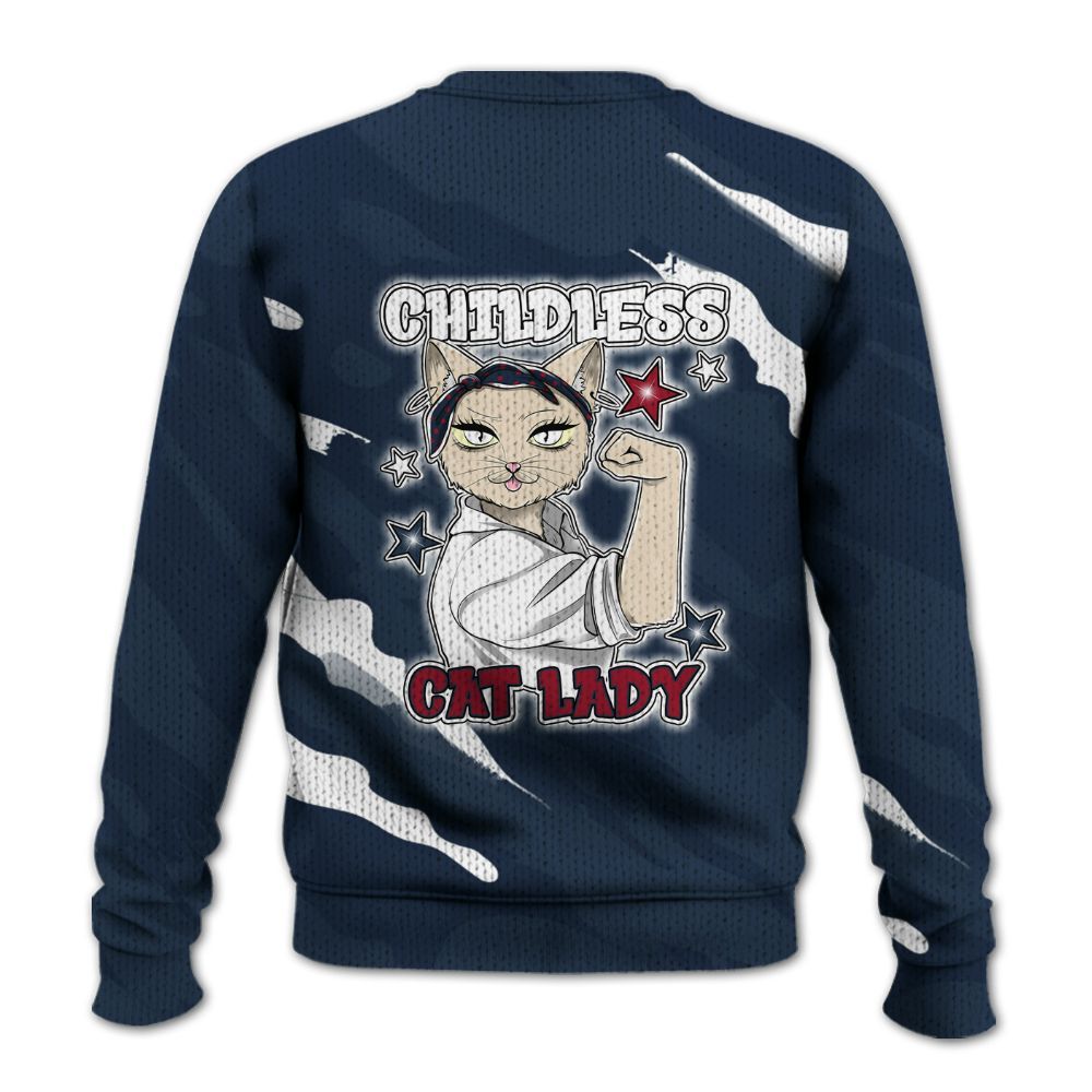 Knitted Sweater To Match Retro Olympic 6s - Childless Kat Lady