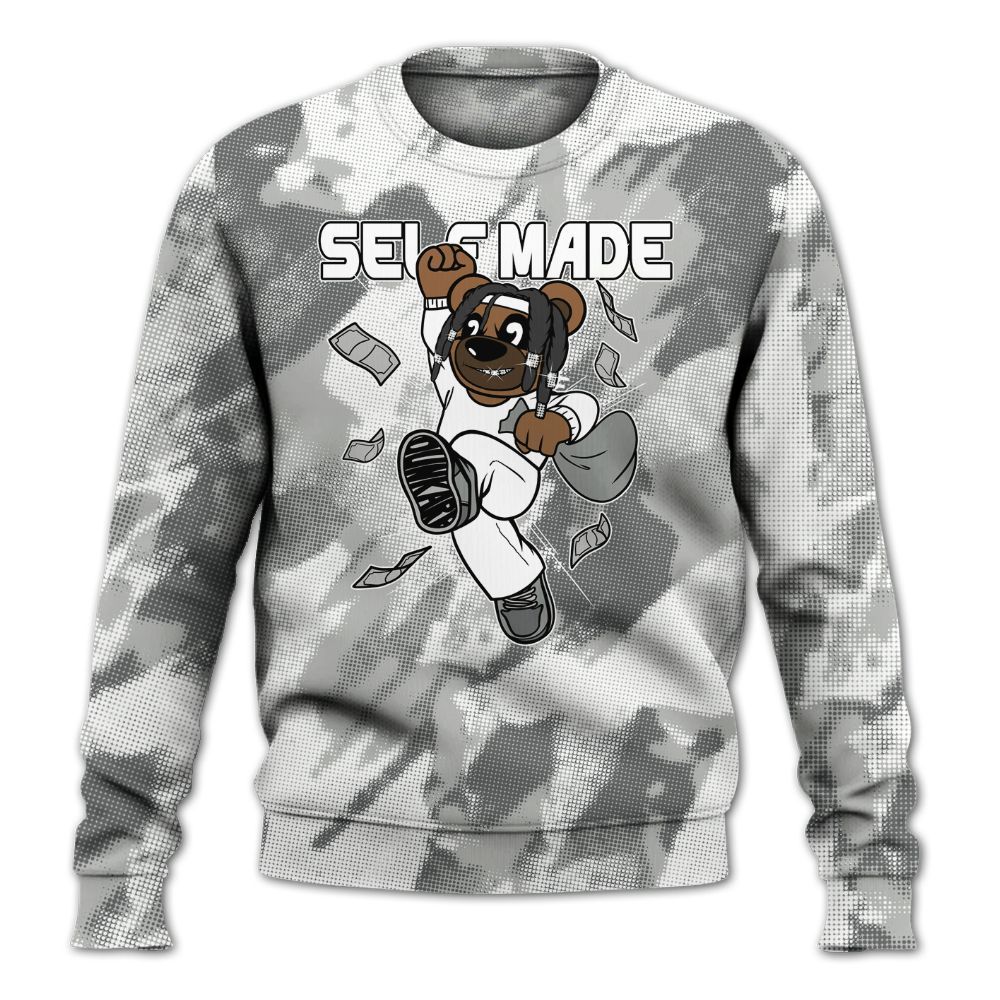 Sweatshirt To Match Paris Cement Grey 4s - Autonomous Bear Abstract Halftone All Over Print