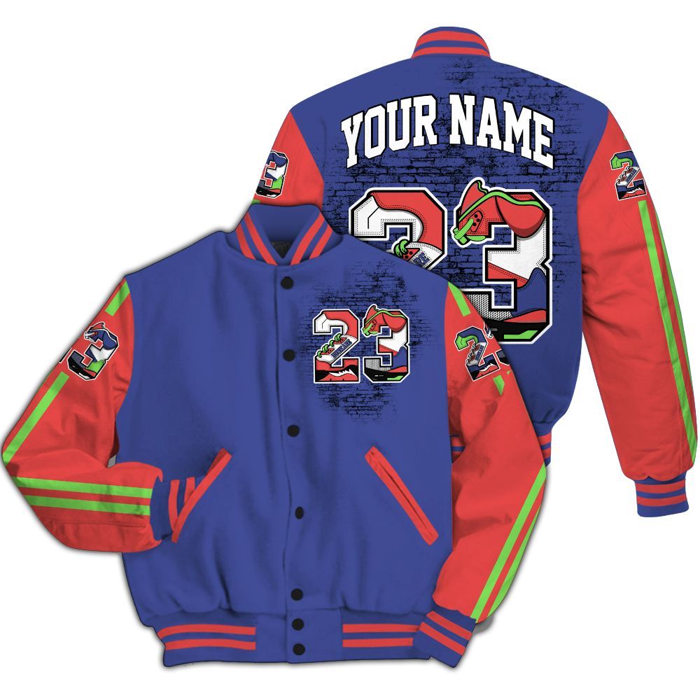 Varsity Jacket To Match KD 4 Nerf - Custom Name Number 23 5s All Over Print
