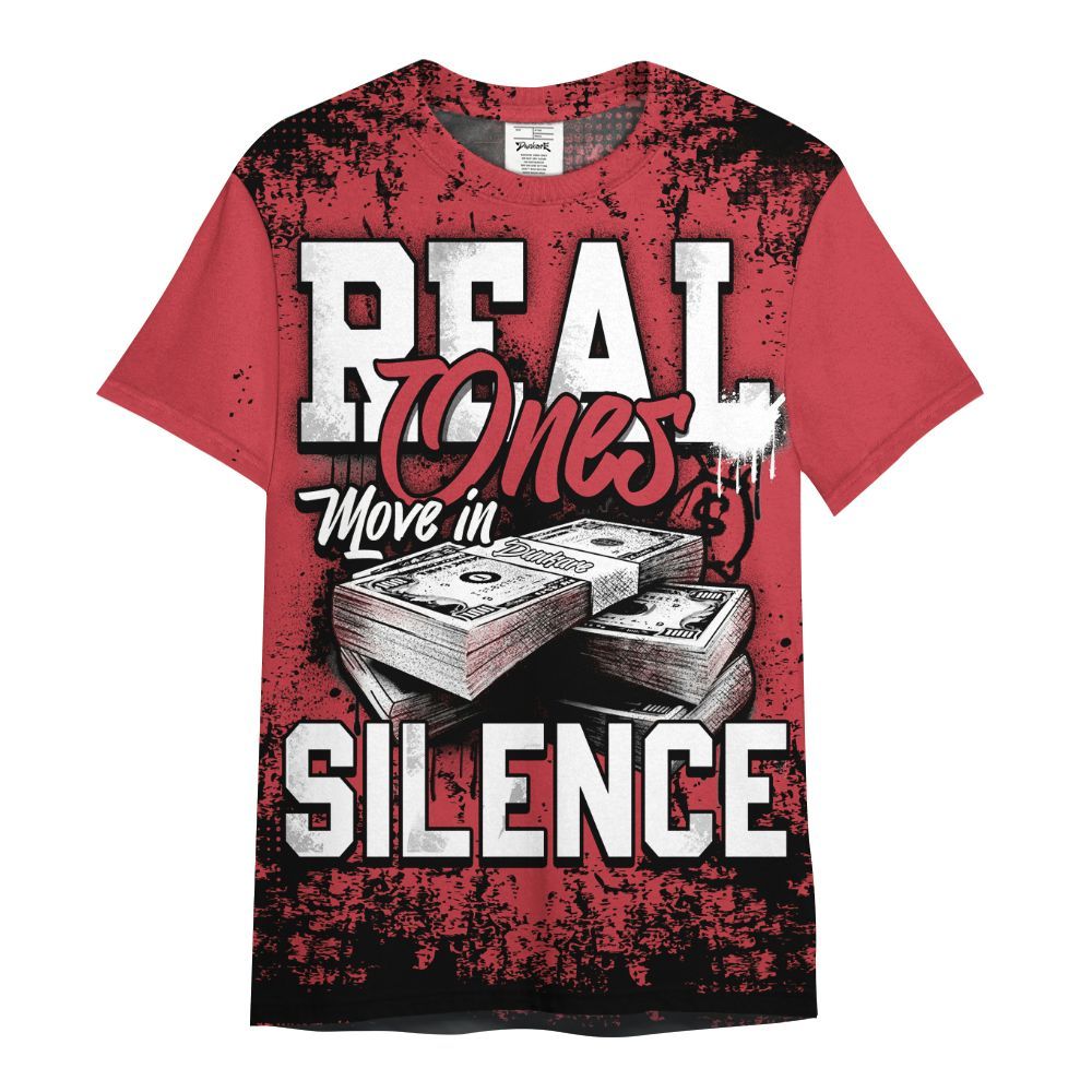 Shirt To Match High OG University Red Dark Powder Blue 1s - Move In Silence Money Street Retro All Over Print