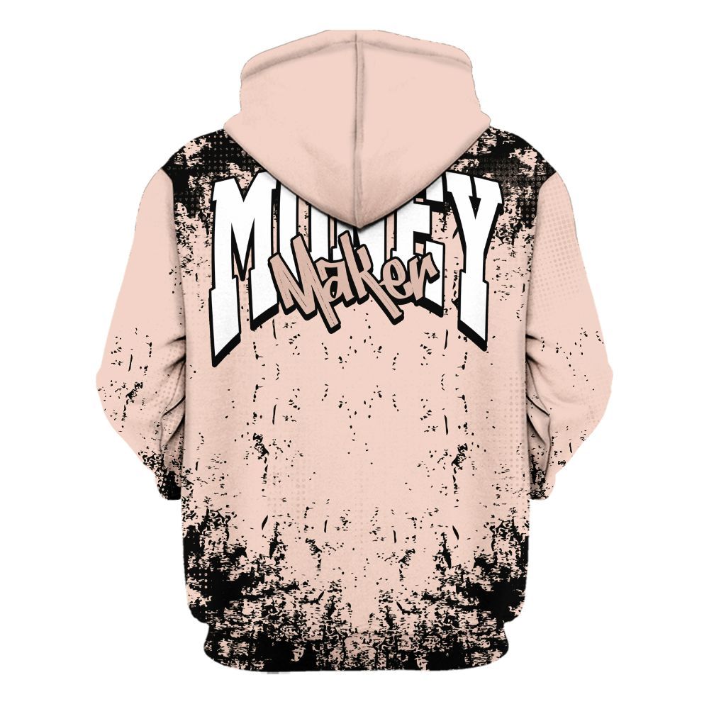 Hoodie To Match Washed Coral 2s Shirt, Move In Silence Money Street Retro All Over Print