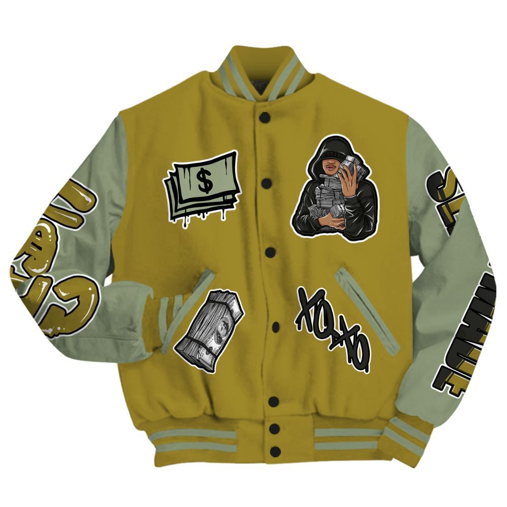 Varsity Jacket To Match Air Flightposite Metallic Gold - Selfmade Unique All Over Print