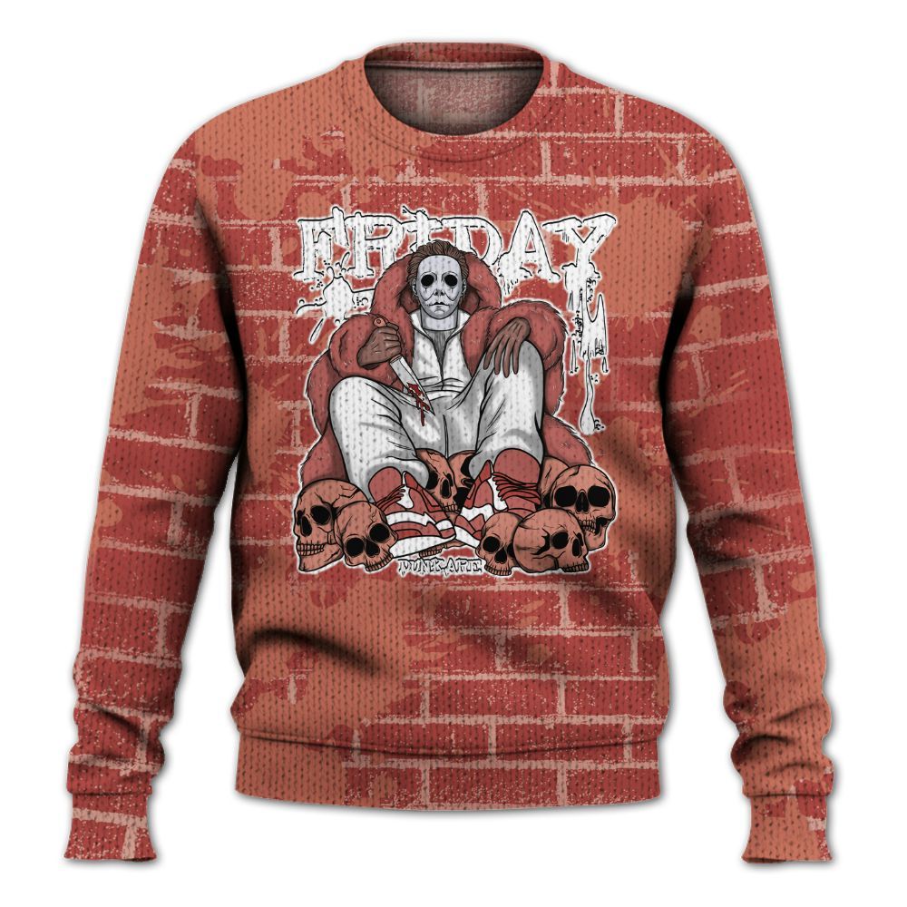 Knitted Sweater To Match Dune Red 13s - Friday Brick