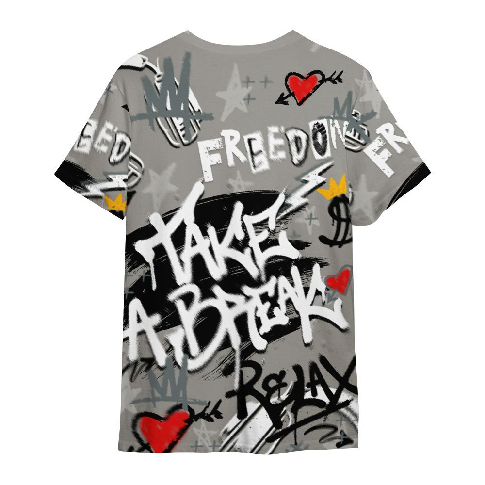 Shirt To Match Cool Grey 9s - Take Break Freedom Graffiti Streetwear All Over Print