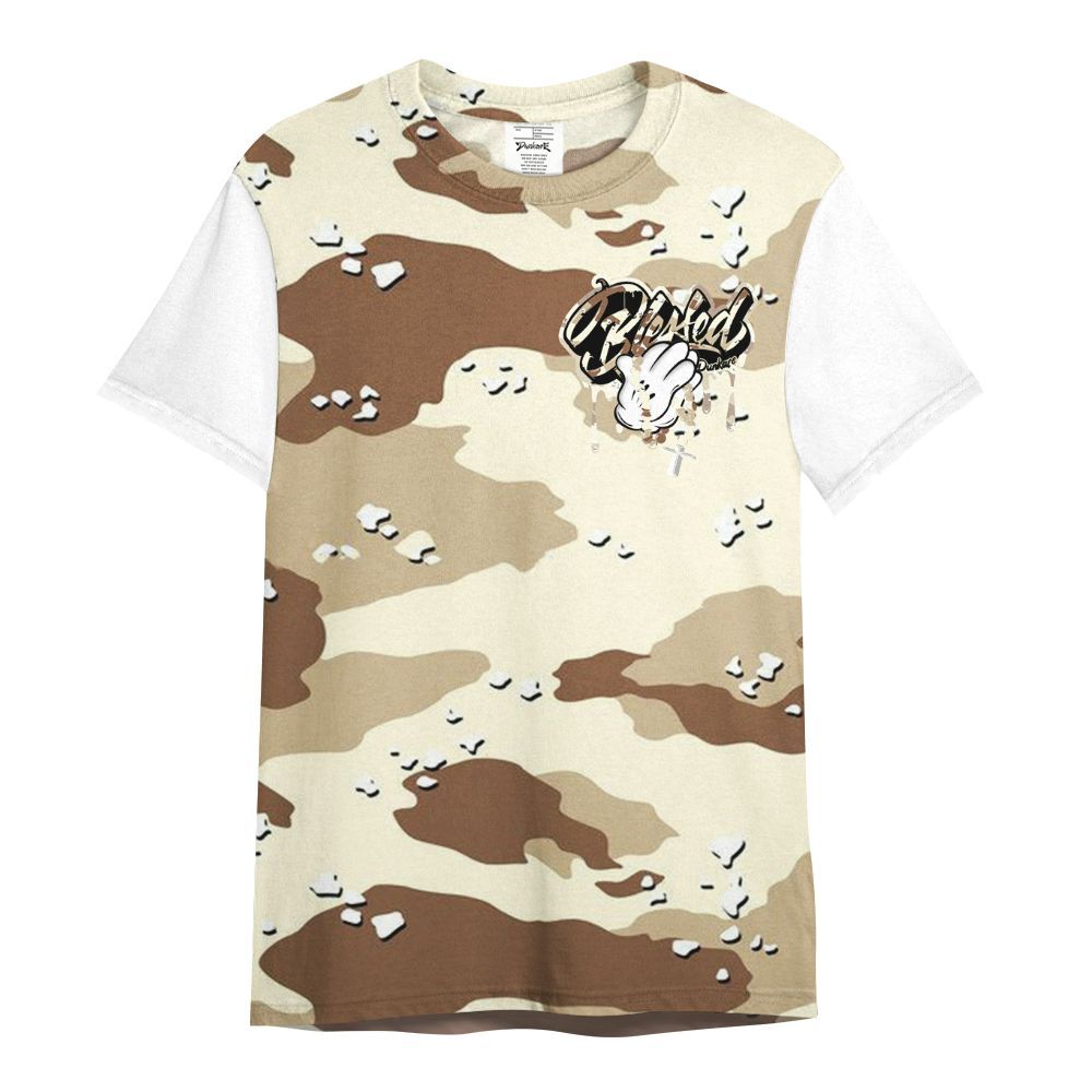 Shirt To Match Desert Camo 3s Varsity Jacket, Custom Name God Blessed Drip All Over Print