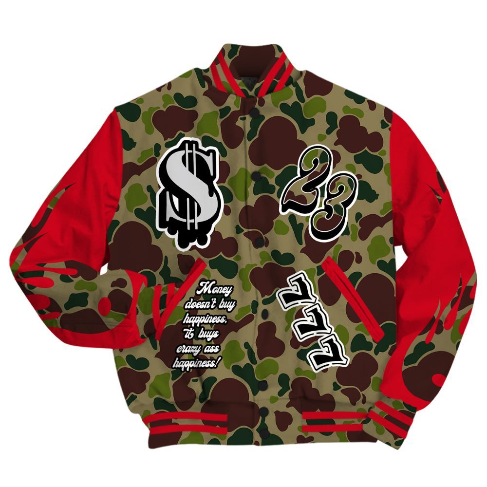 Varsity Jacket To Match Air Max 90 Duck Camo Red - Shoe Game Crazy Graphic All Over Print