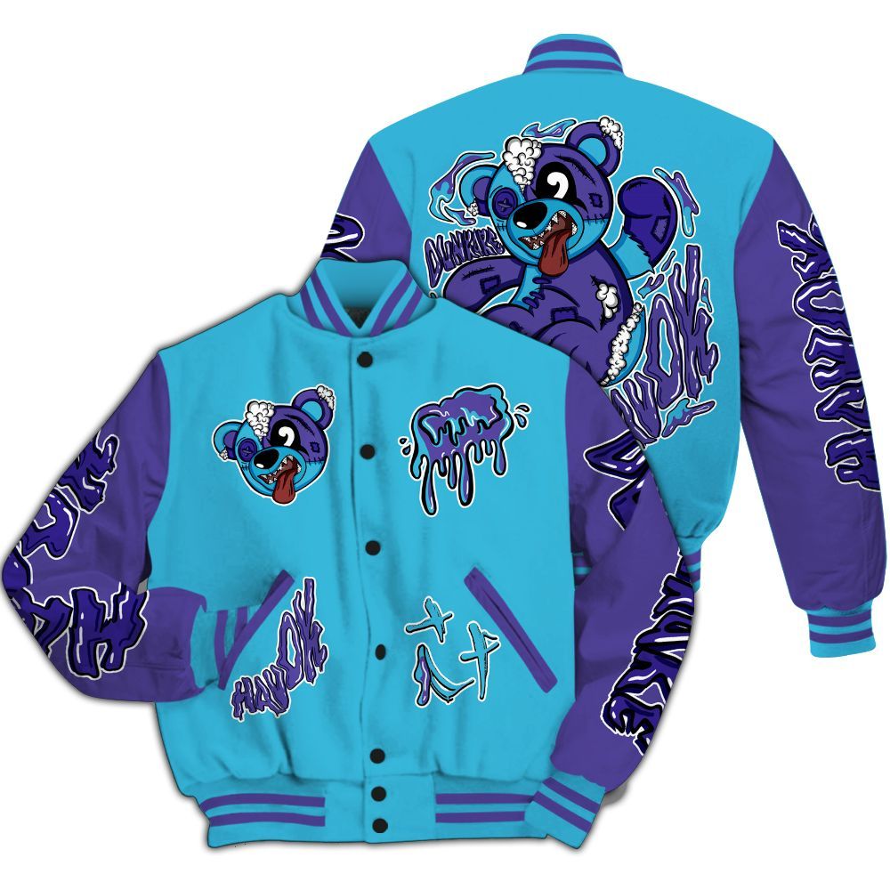 Varsity Jacket To Match Retro Aqua 6s - Havok Bear All Over Print