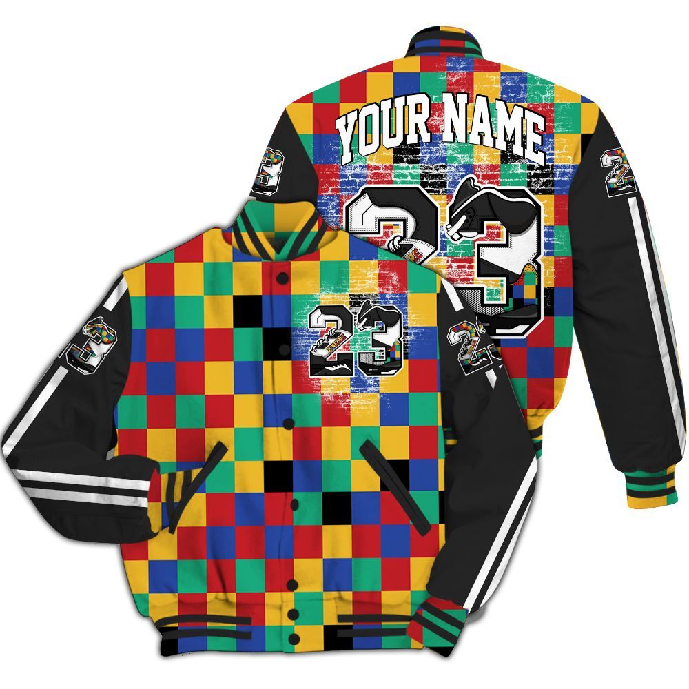 Varsity Jacket To Match Air Rainbow Weave - Custom Name Number 23 5s All Over Print