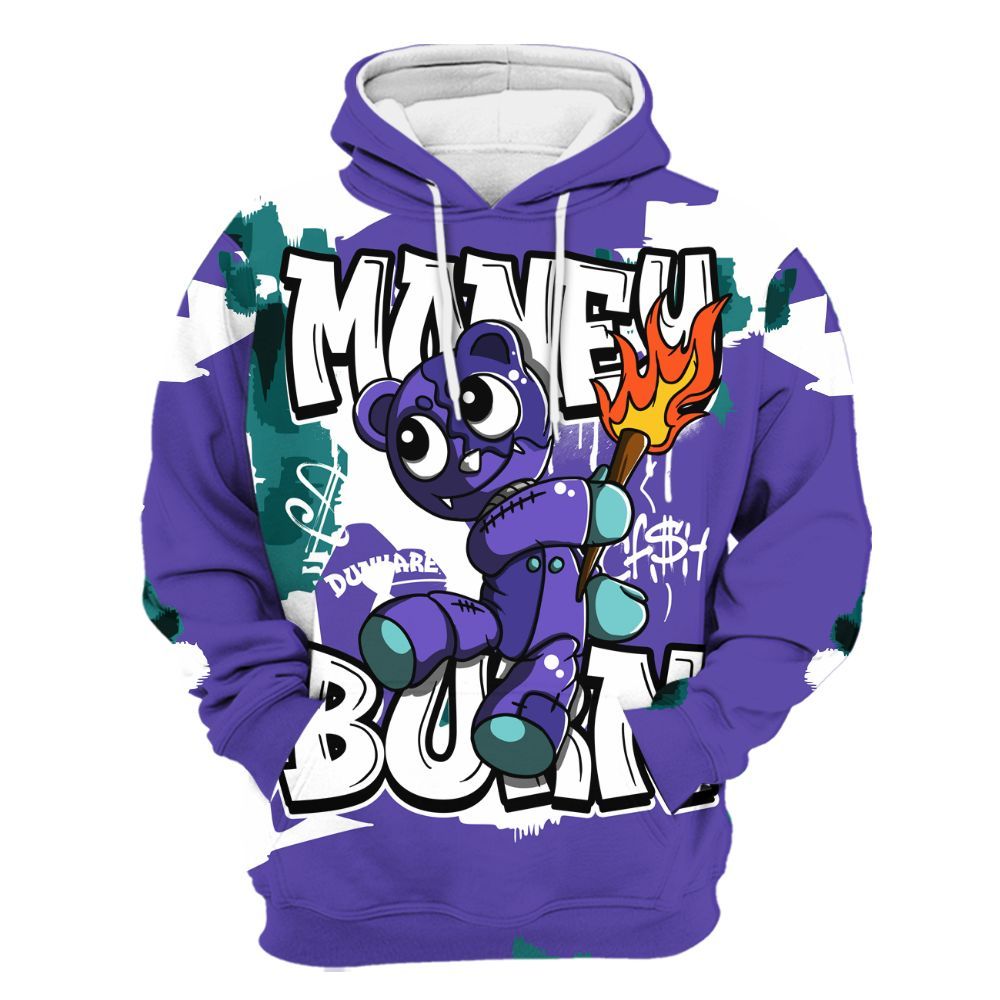 Hoodie To Match Low Hornets 1s - Money Burn Retro All Over Print