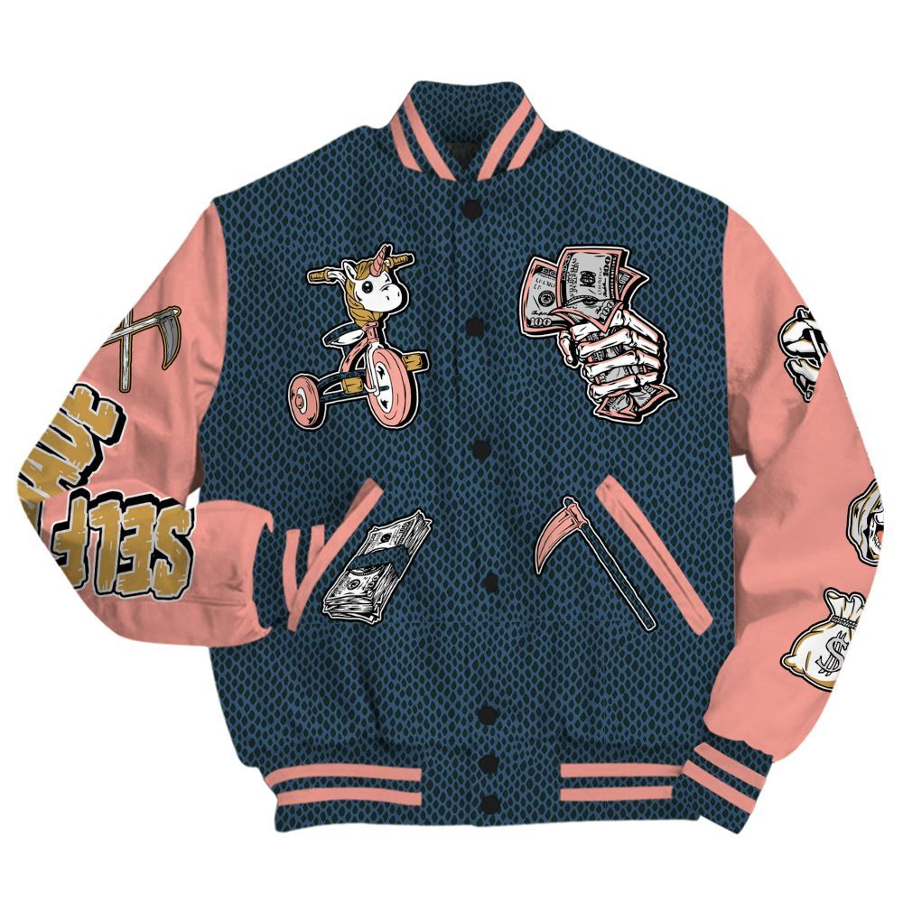 Varsity Jacket To Match Lebron XXI GS Olympic - Self Make Skeleton All Over Print
