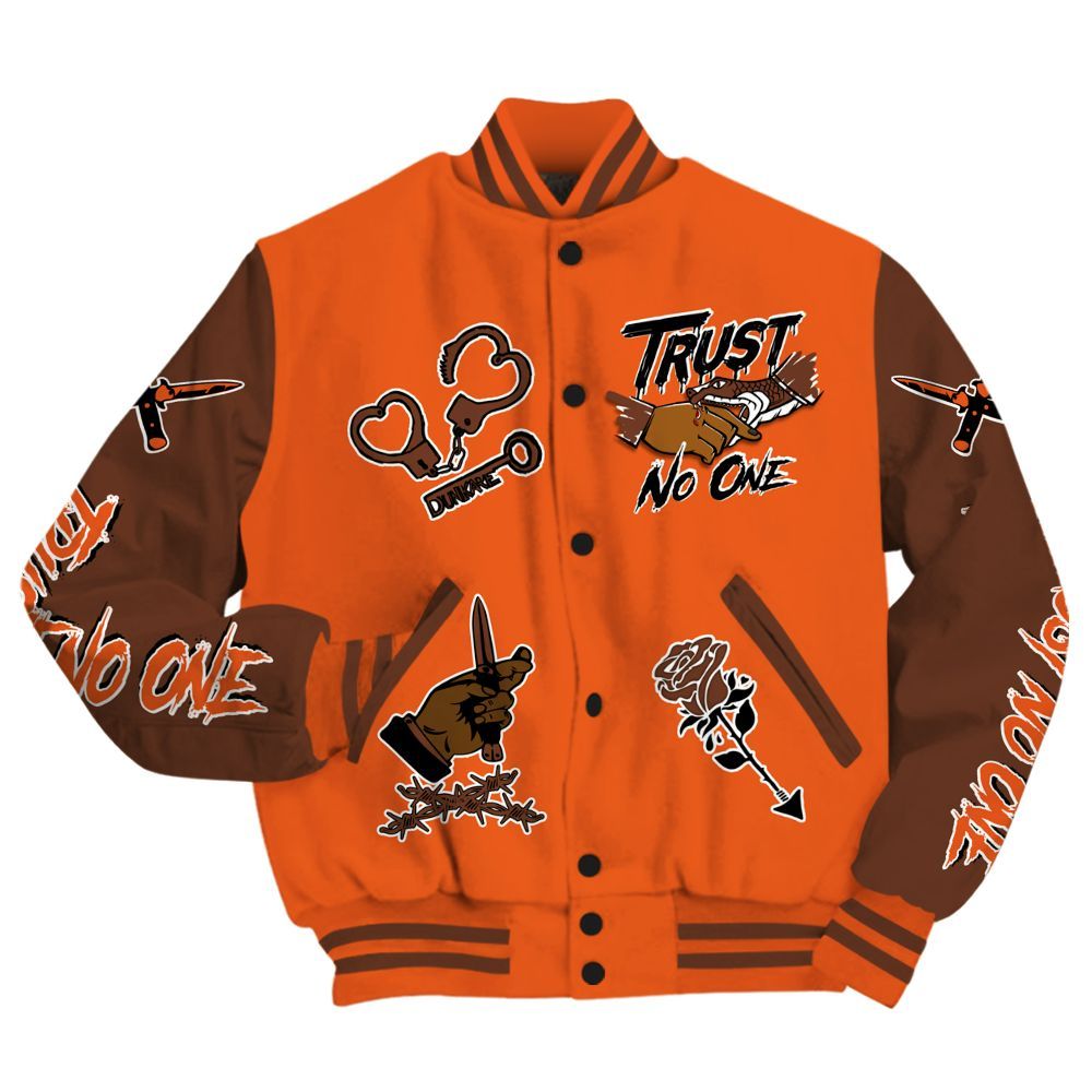 Varsity Jacket To Match High OG Starfish 1s - Trust No One Dripping All Over Print