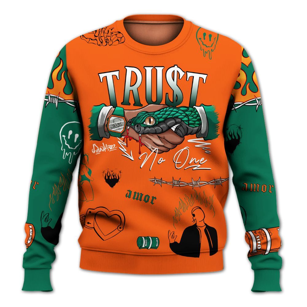 Sweatshirt To Match SoleFly Sail Gorge Green 3s - Snake Trust No One All Over Print