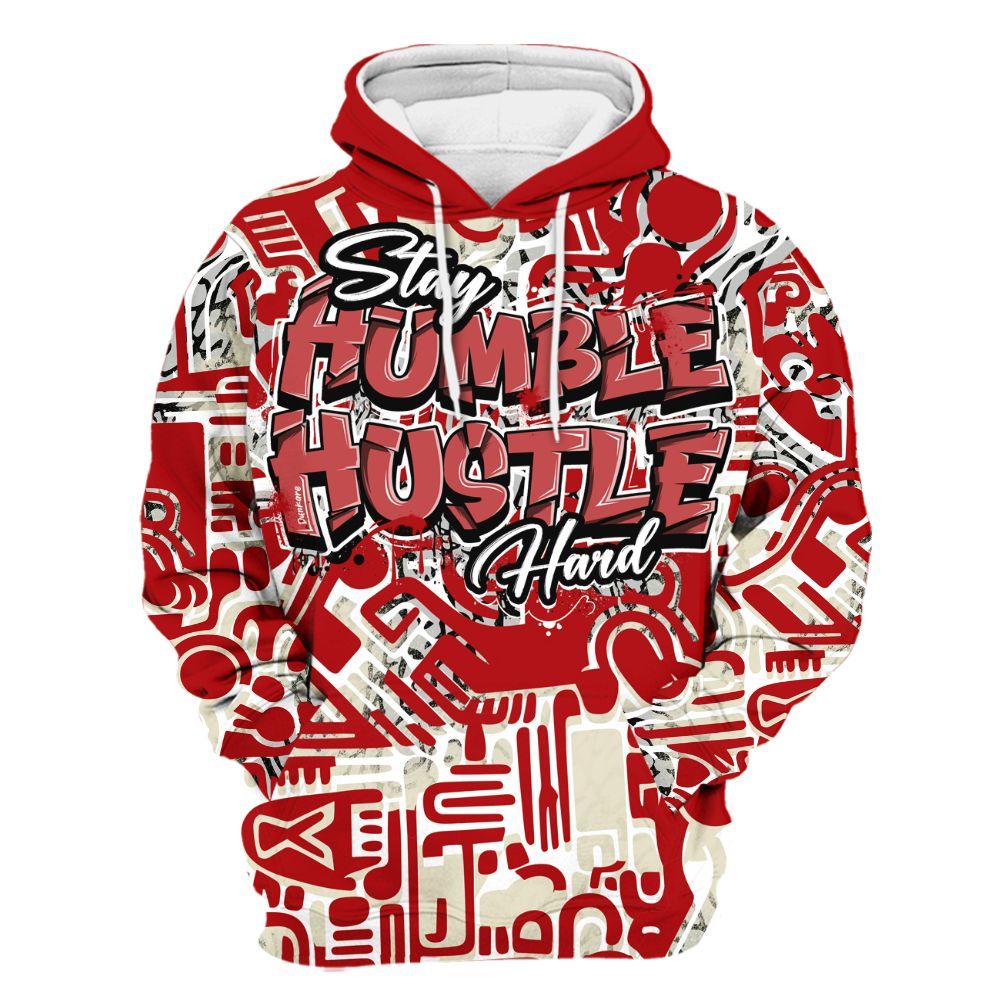 Hoodie To Match Cement Grey 3s - Humble Hustle Retro All Over Print