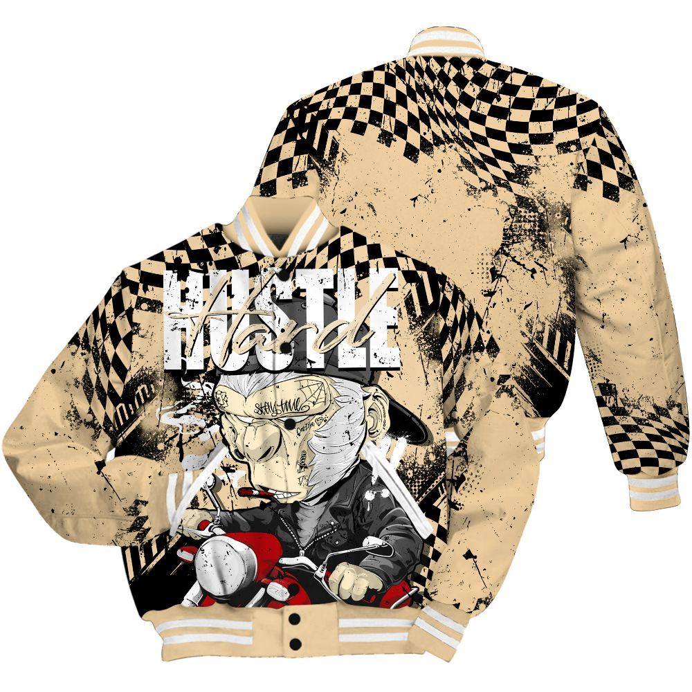 Varsity Jacket To Match Dunk Low Strawberry Waffle - Hustle Hard Monkey All Over Print