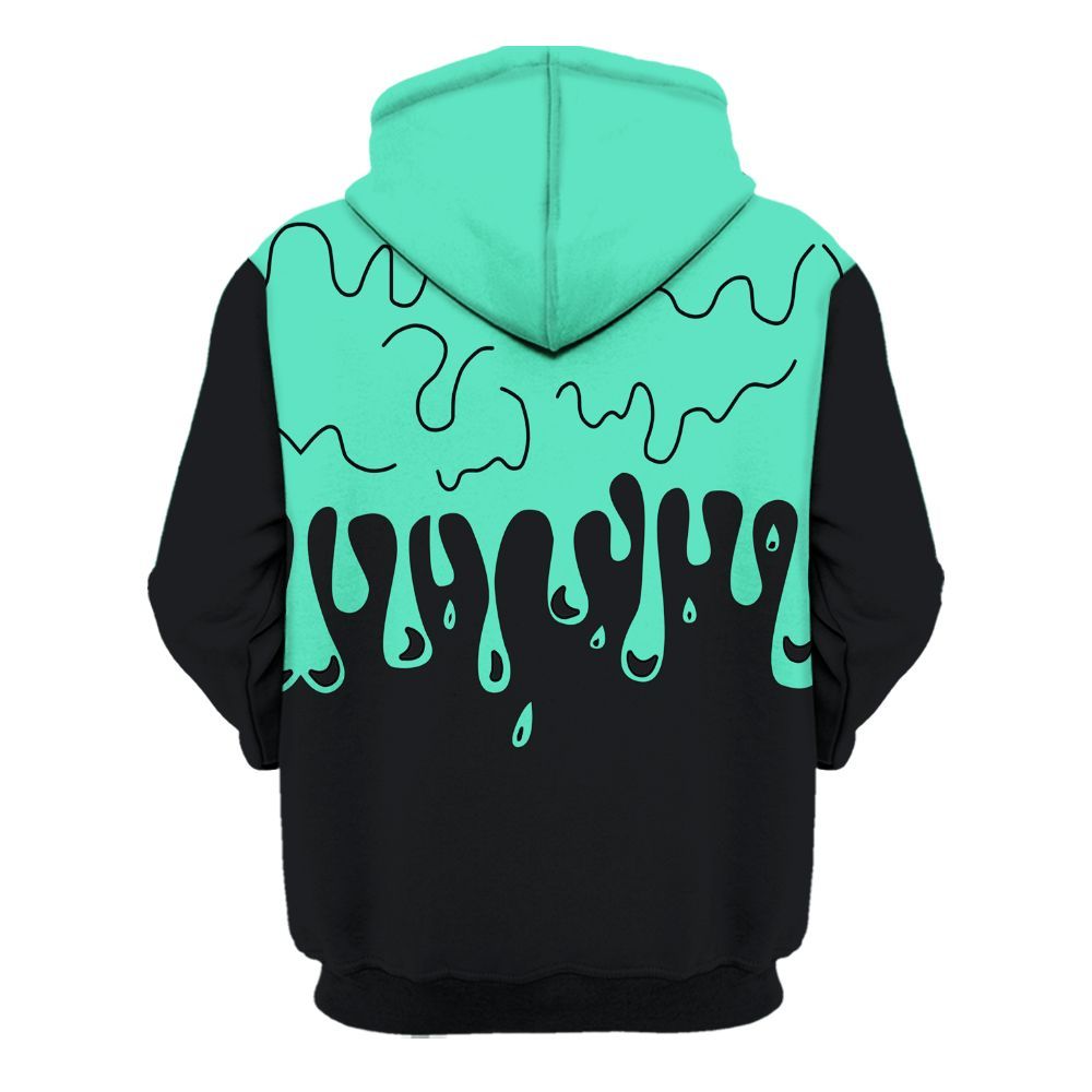 Hoodie To Match Black Green Glow 3s - Snake Trust No One Drip All Over Print