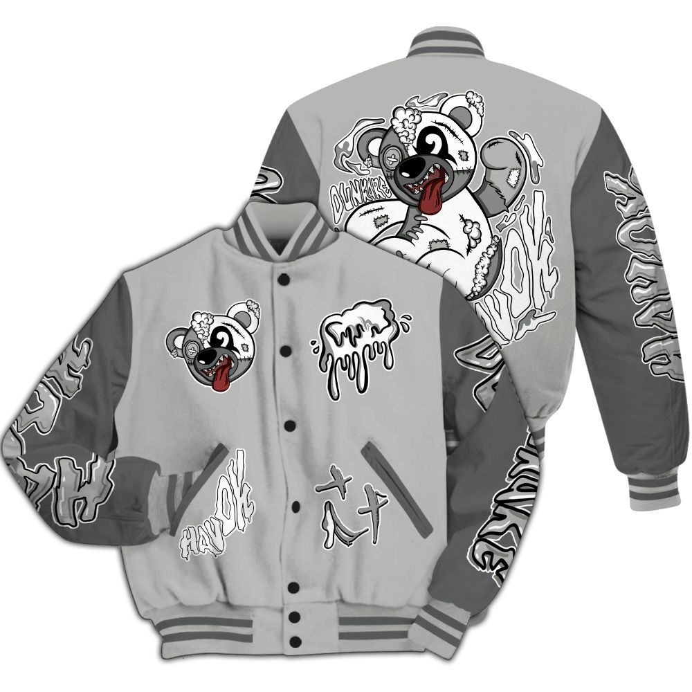Varsity Jacket To Match Retro Wet Cement 4s - Havok Bear All Over Print
