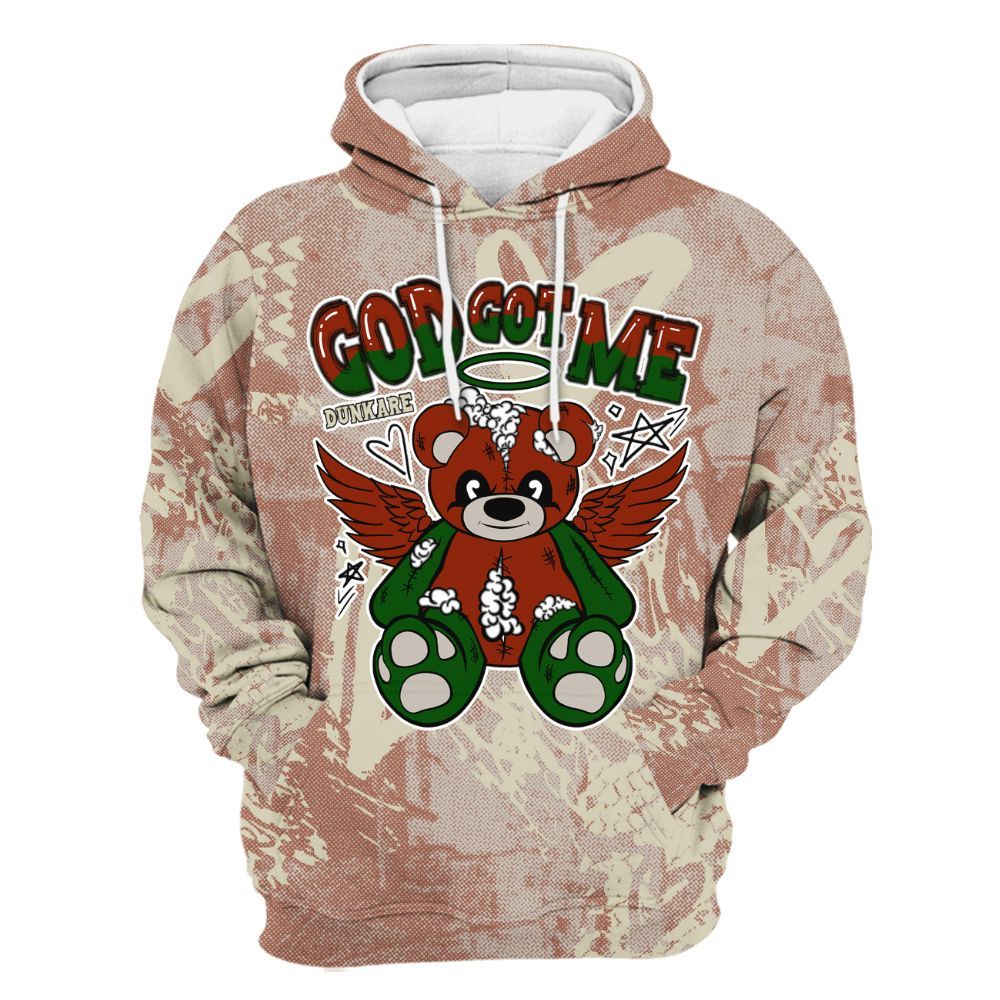 Hoodie To Match El Grito 5s - Gods Guides Me Bear Heart Grunge All Over Print
