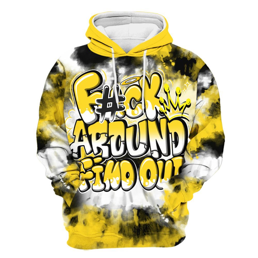 Hoodie To Match Retro Thunder 4s - Tie Dye FK Around Find Out All Over Print