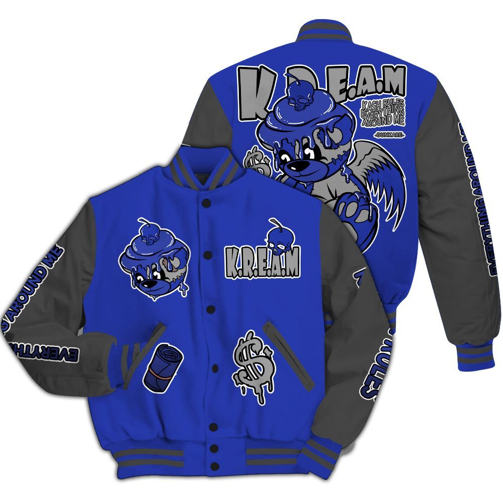 Varsity Jacket To Match Air Max Plus Black Racer Blue - Loot Bear All Over Print