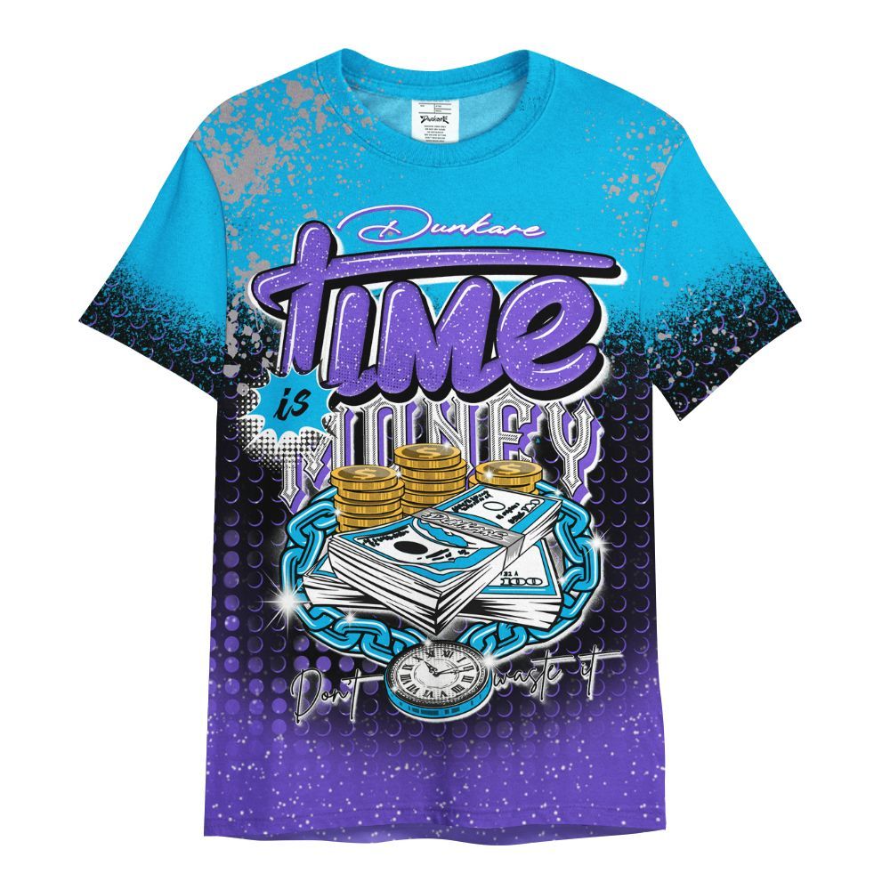 Shirt To Match Retro Aqua 8s - Halftone Time Is Money All Over Print