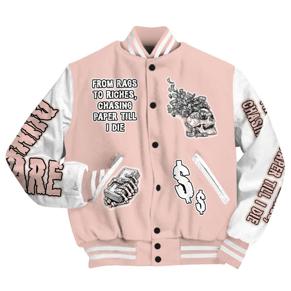 Varsity Jacket To Match Low Legend Pink 11s - From Rags To Riches All Over Print