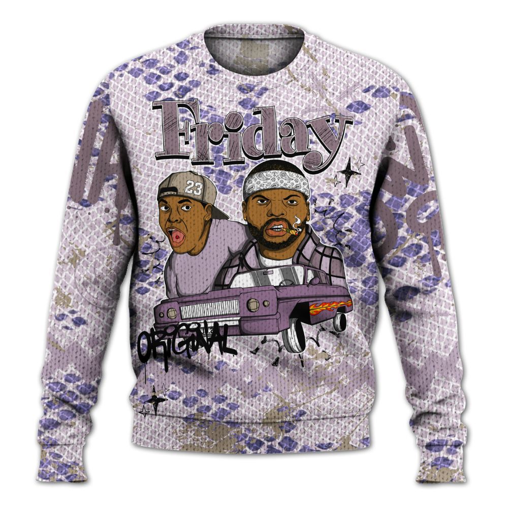 Knitted Sweater To Match Air Force 1 Low Purple Snake - Friday Sneaker Crayon