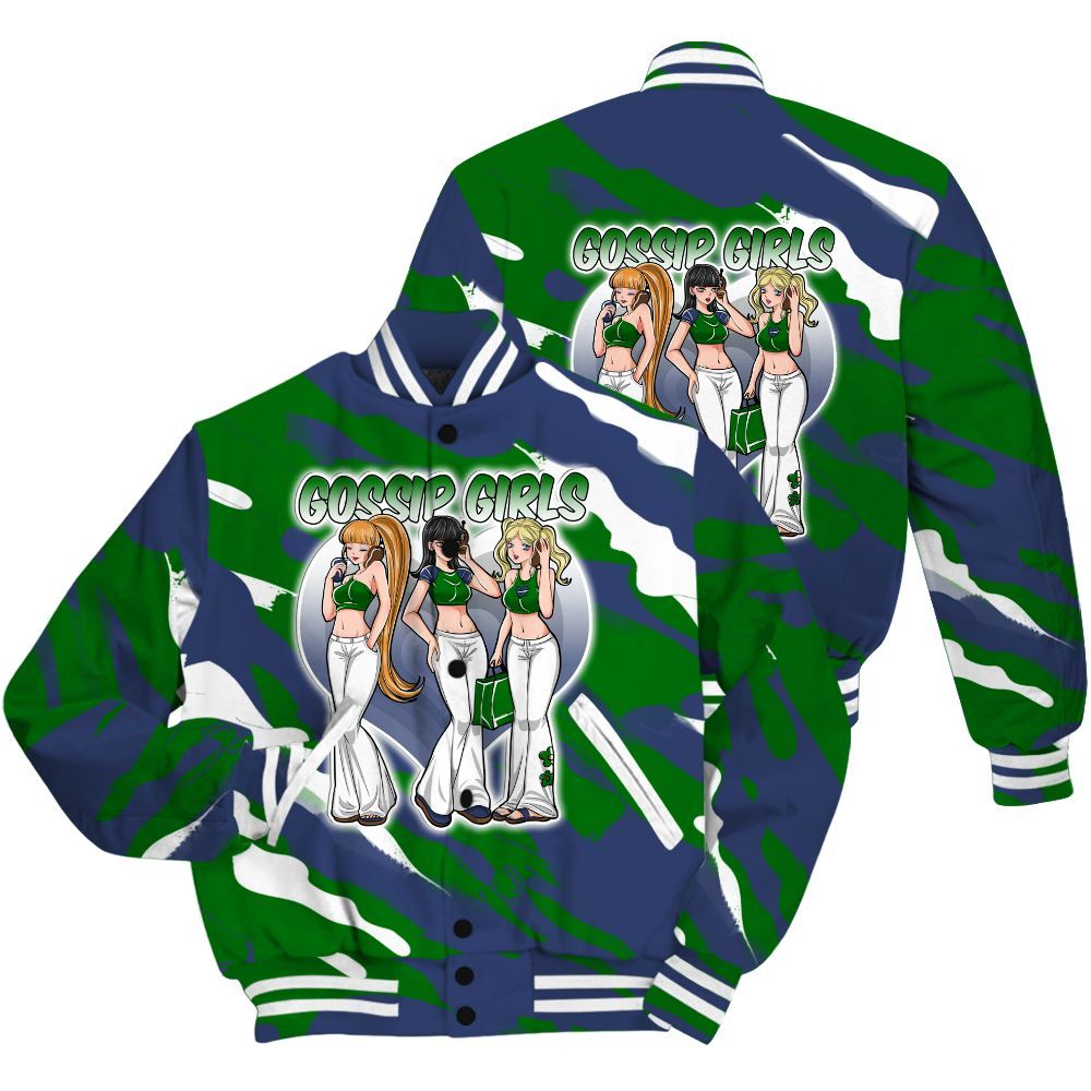 Varsity Jacket To Match Midnight Navy 13s Shirt - Gossip'Girls All Over Print