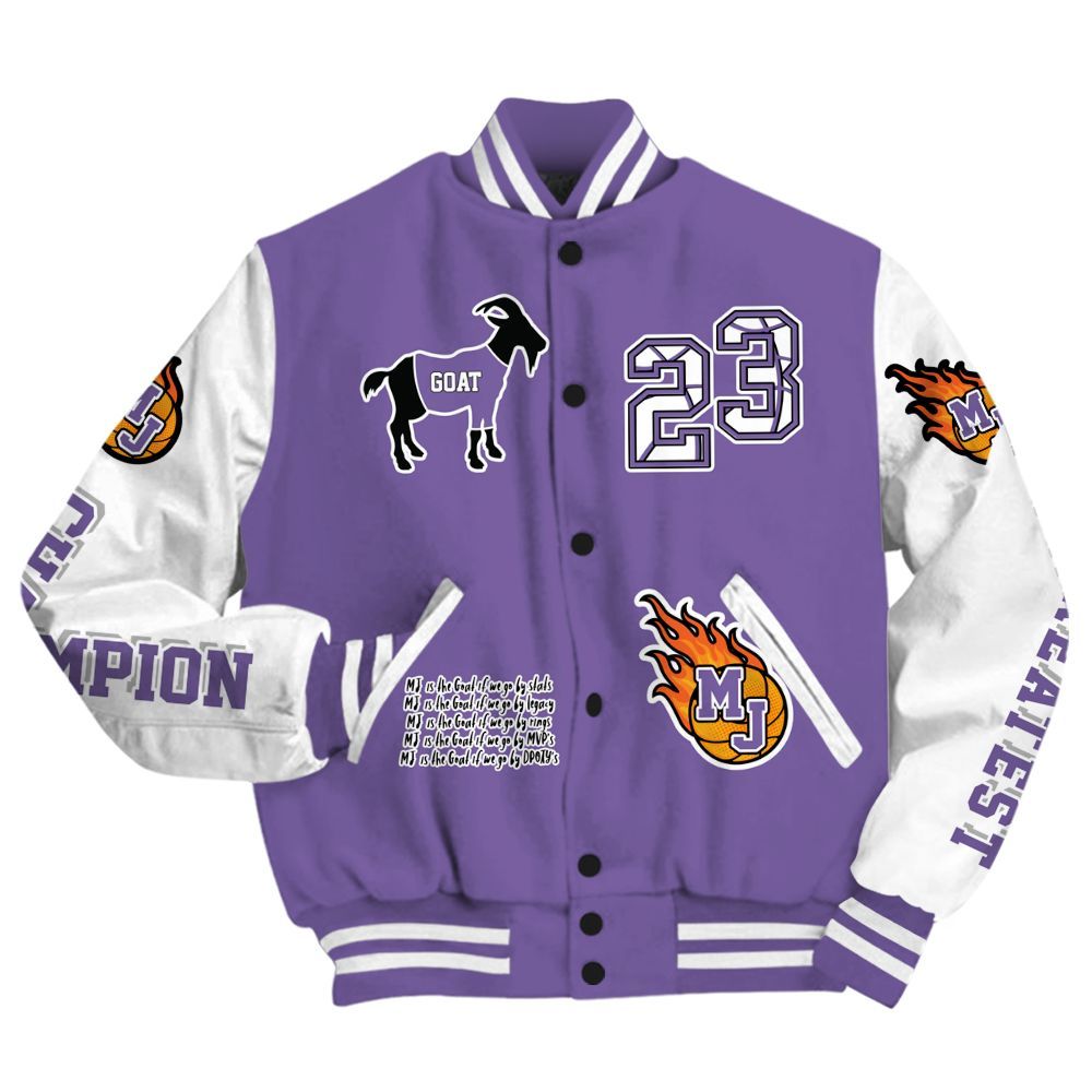 Varsity Jacket To Match Dunk Low Black Raspberry - 23 G.0.A.T Jump Up Basketball All Over Print