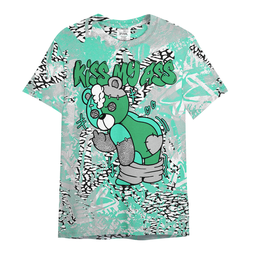 Shirt To Match Black Green Glow 3s - Kiss My Hugz Heart Grunge Graphics Shirt Unisex