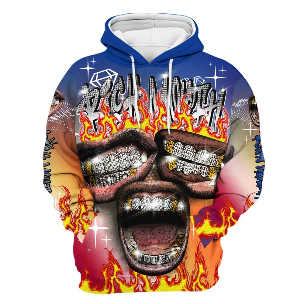 Hoodie To Match Air Griffey Max Los Angeles 1s - Rich Mouth Fire Rap Retro 90s All Over Print