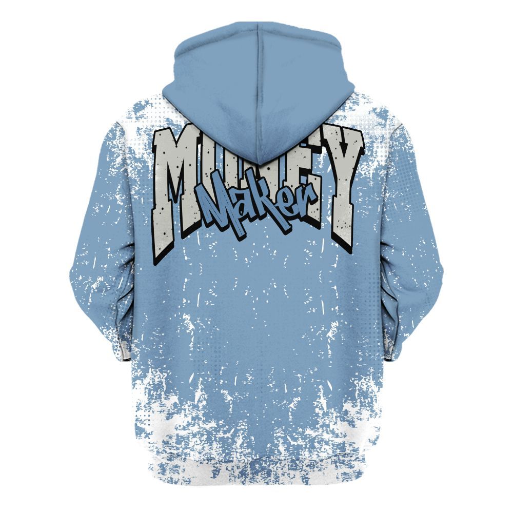 Hoodie To Match University Blue 4s - Move In Silence Money Street Retro All Over Print