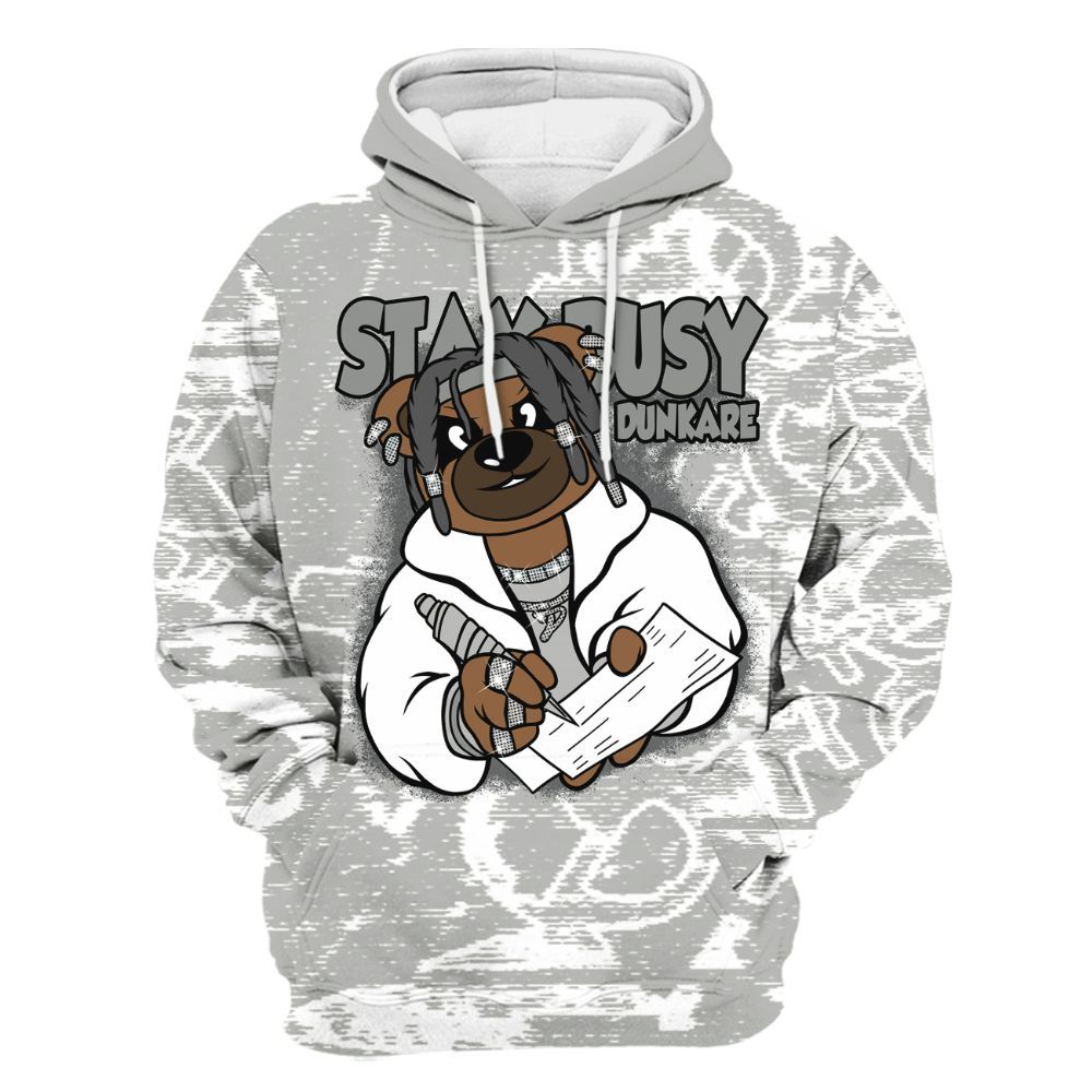 Hoodie To Match Paris Cement Grey 4s - Maintain Activity Bear Avant-Garde All Over Print