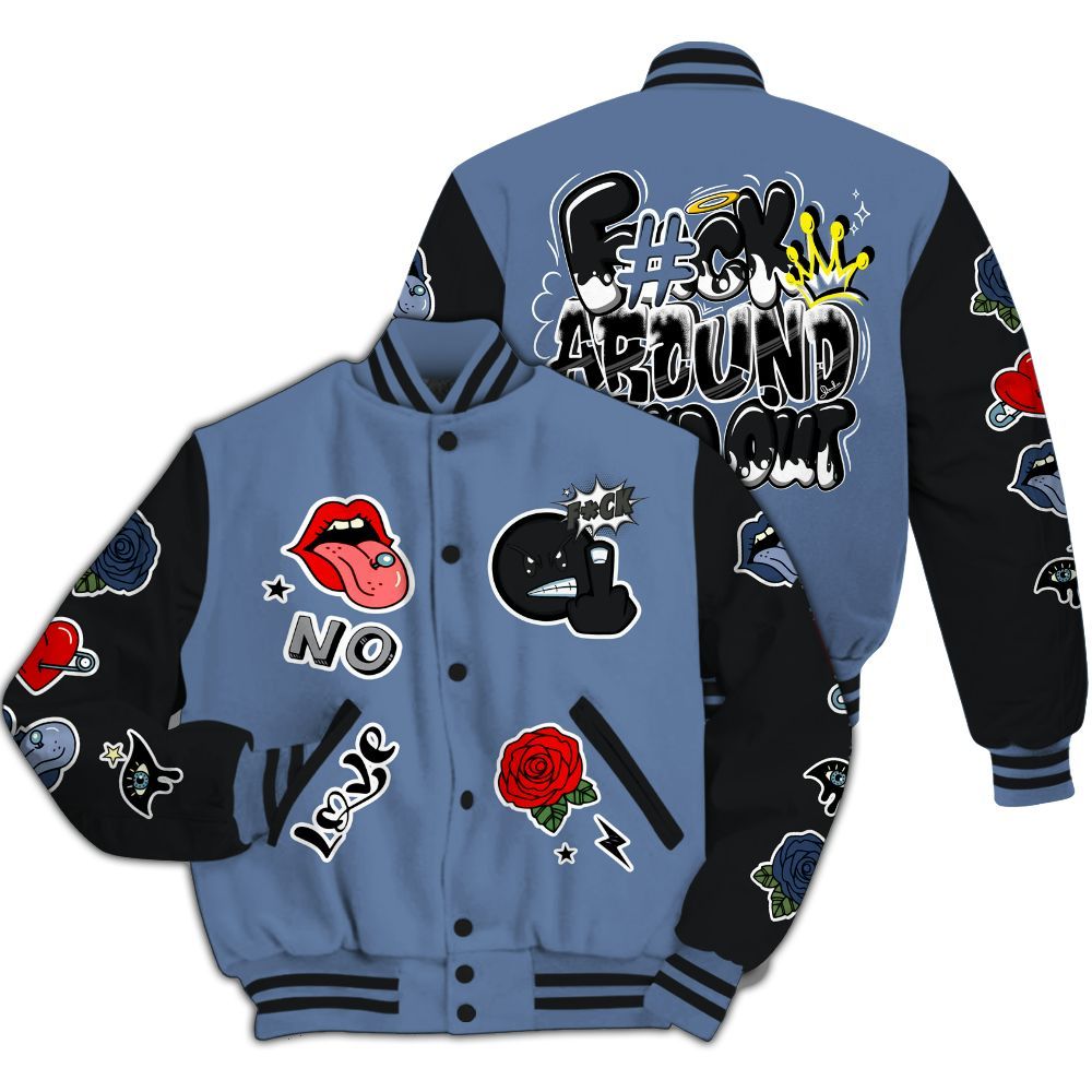 Varsity Jacket To Match Mid Space Jam 1s - FK Around Find Out All Over Print