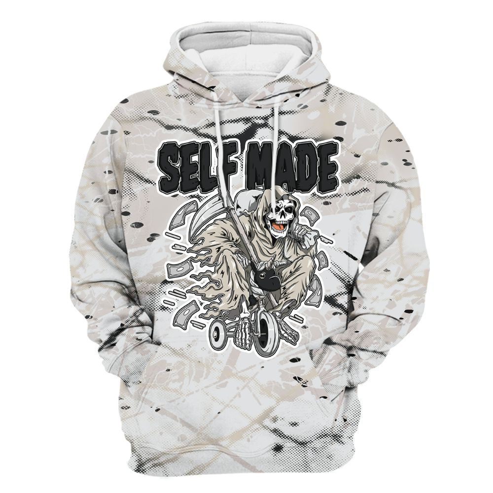 Hoodie To Match Retro Reverse Metallic 5s - Self Make Skeleton Profound All Over Print