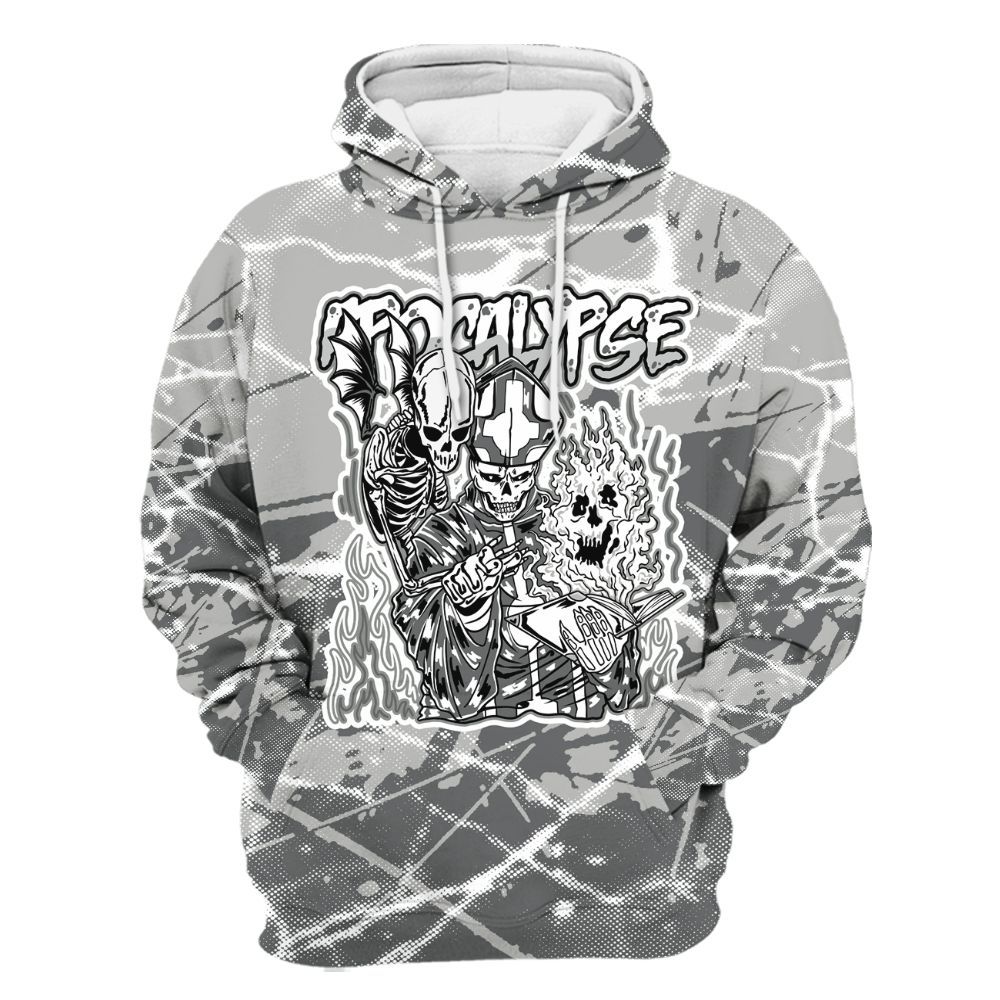Hoodie To Match Retro Wet Cement 4s - Apocalypse Skeleton Profound All Over Print