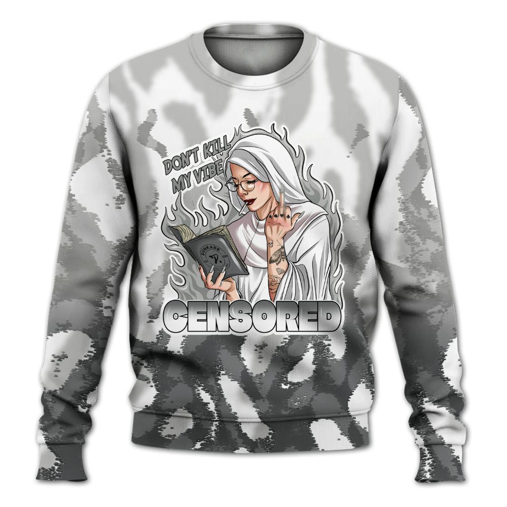 Sweatshirt To Match Retro Wet Cement 4s - Censoredz Burn All Over Print