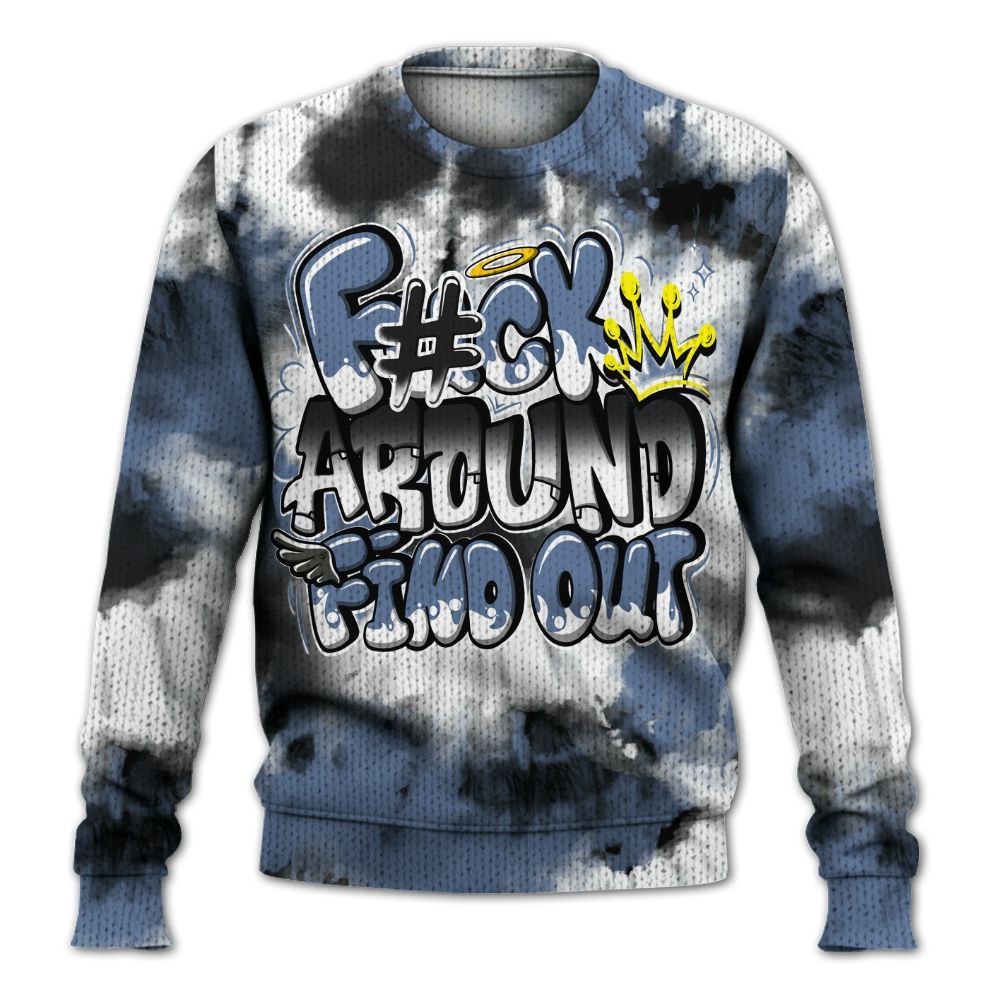 Knitted Sweater To Match Mid Space Jam 1s - Tie Dye FK Around Find Out