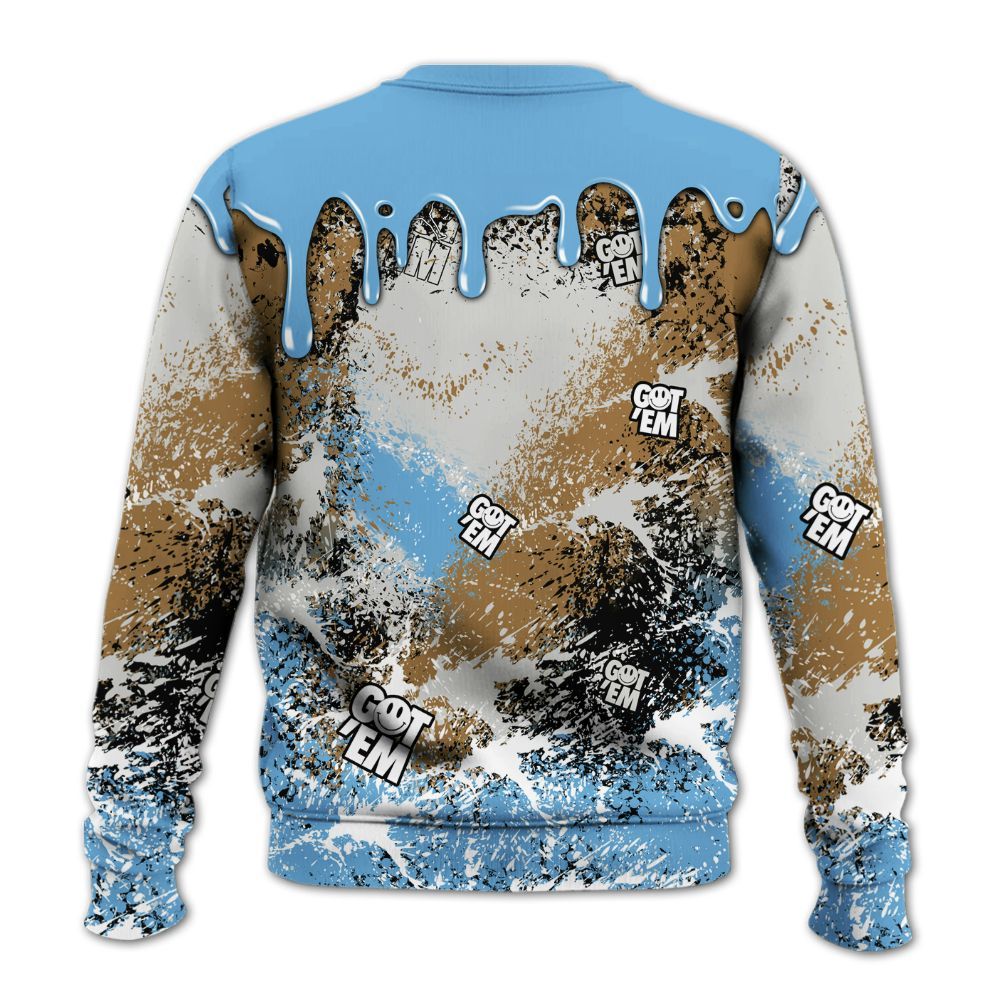 Sweatshirt To Match SB Dunk Low University Blue - Dripping 23 Drip All Over Print