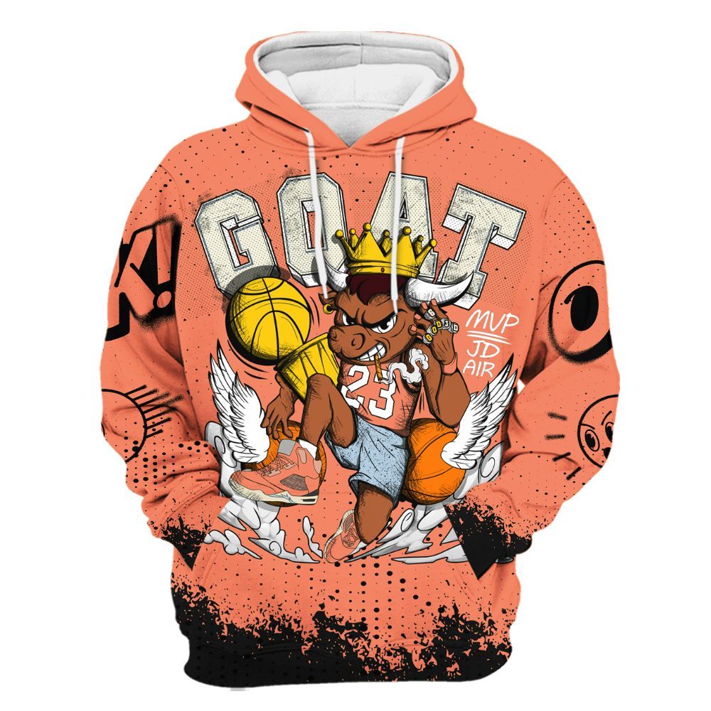 Hoodie To Match DJ Khaled Crimson Bliss 5s - FlightMan Number 23 G.O.A.T All Over Print