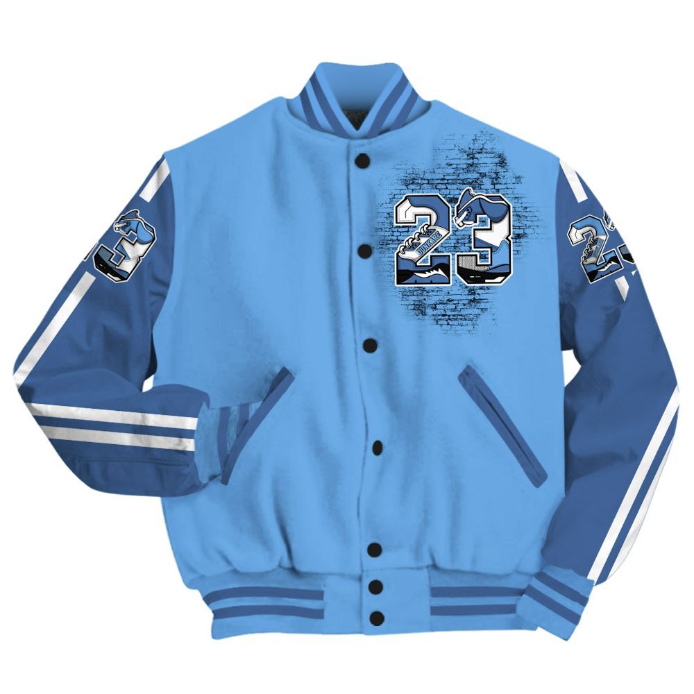 Varsity Jacket To Match University Blue 6s - Custom Name Number 23 5s All Over Print